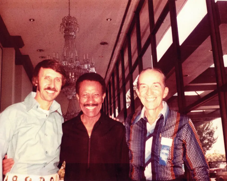 Dean with two friends, in color