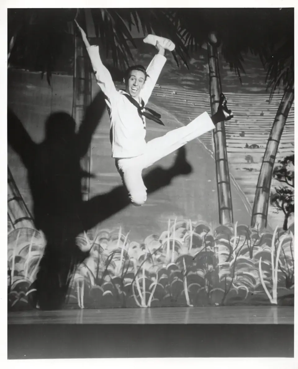 Dean in a dance pose at the Sahara Hotel, 1960
