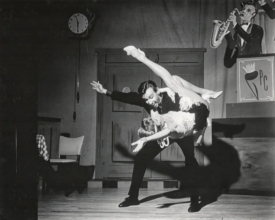 Dean and Mary Doyle in a dance pose at the Sahara Hotel, 1960