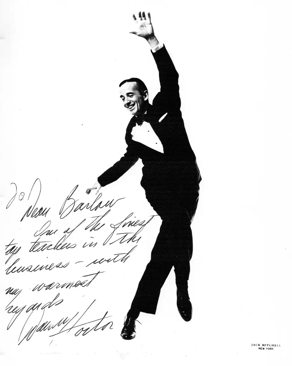 Signed photo of Dean mid-leap